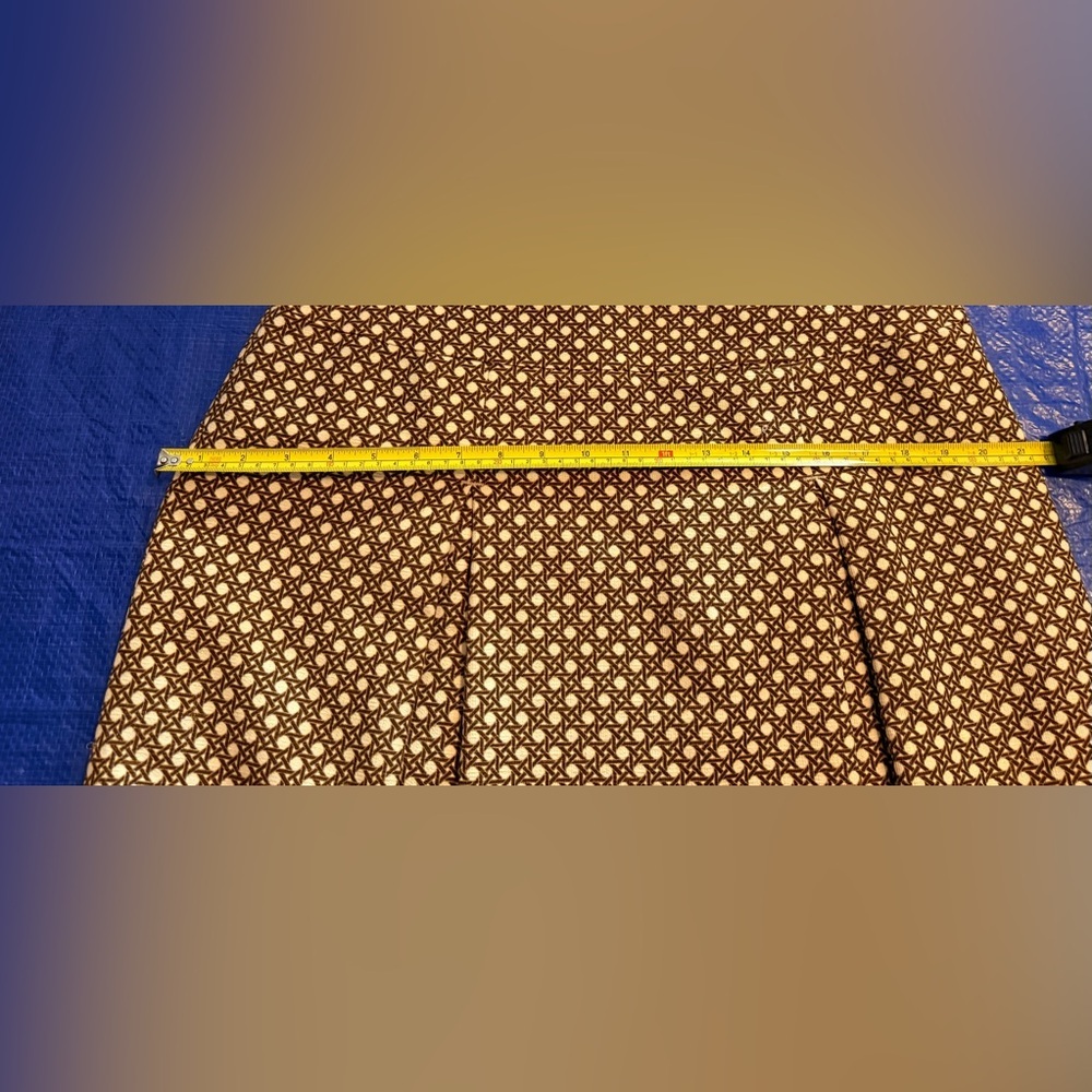 Talbots Size 10 Tan Patterned A-Line Skirt - Picture 11 of 14